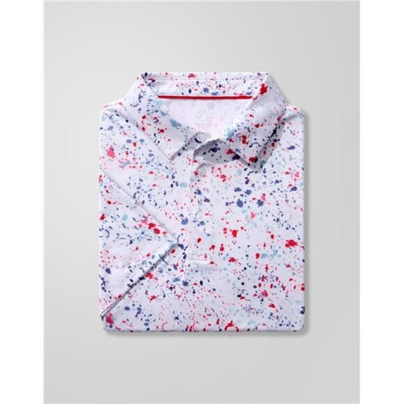 Mens Golf Polo Shirt Dry Fit Moisture Wicking Short Sleeve Collared Top - Picture 4 of 7